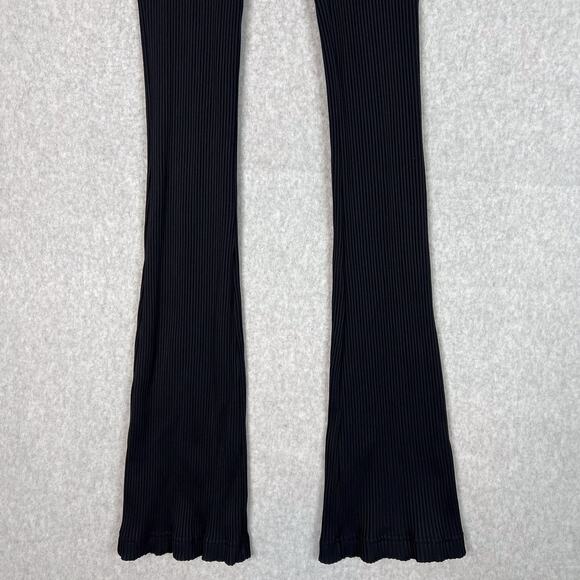 Helmut Lang Black Rib Flare High Rise Pants Size Large - Picture 5 of 9